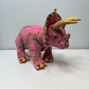Vintage 1992 Determined Productions Pink Dinosaur Plush Toy Stuffed Animals 17"
